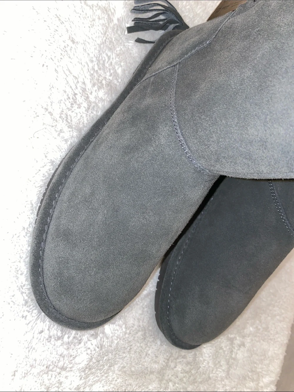 BearPaw Black Suede Shearling Cuff Winter Boots
